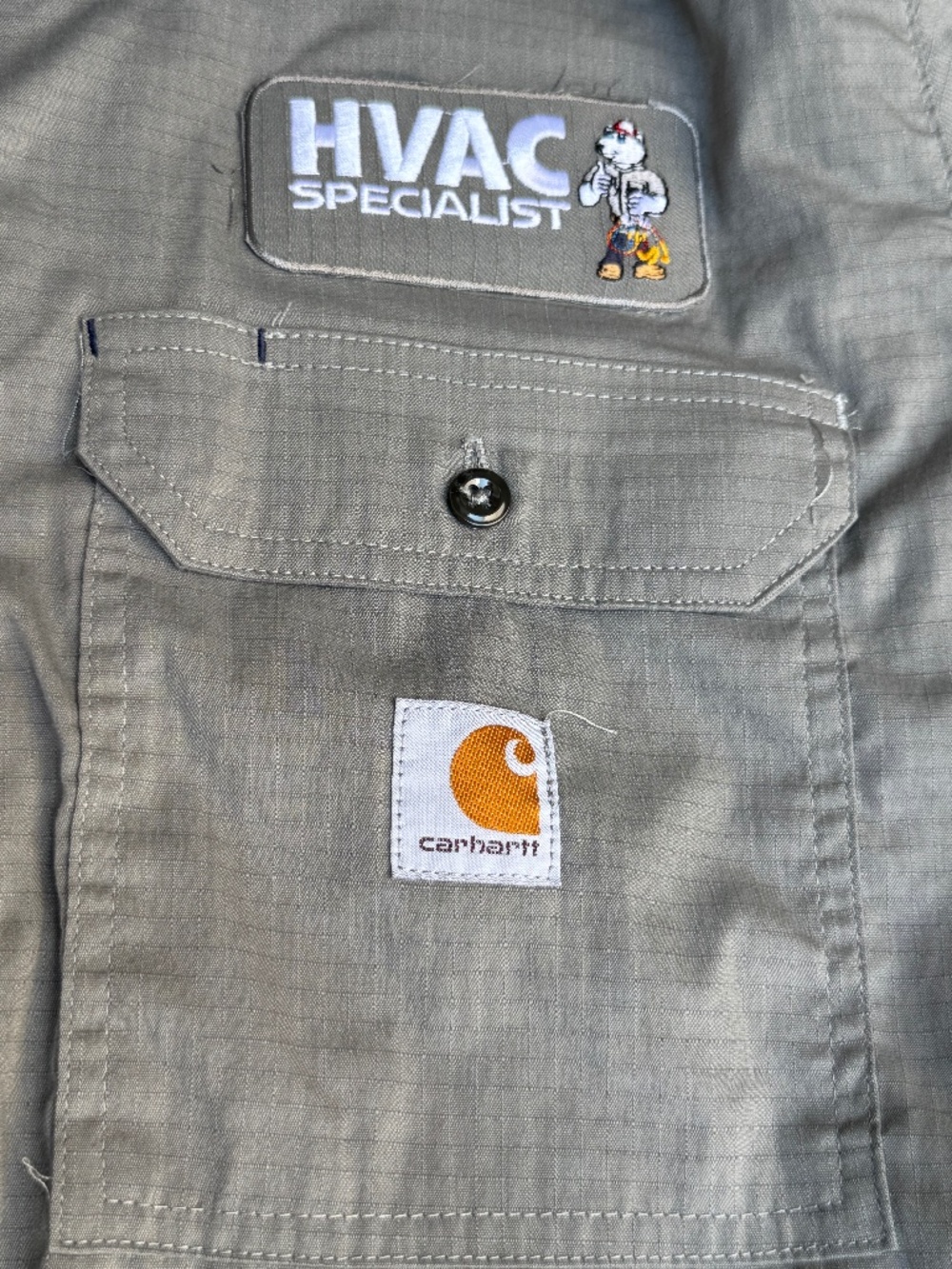 Carhartt Men’s HVAC Specialist Long Sleeve Work Shirt Gray XL - Picture 3 of 7